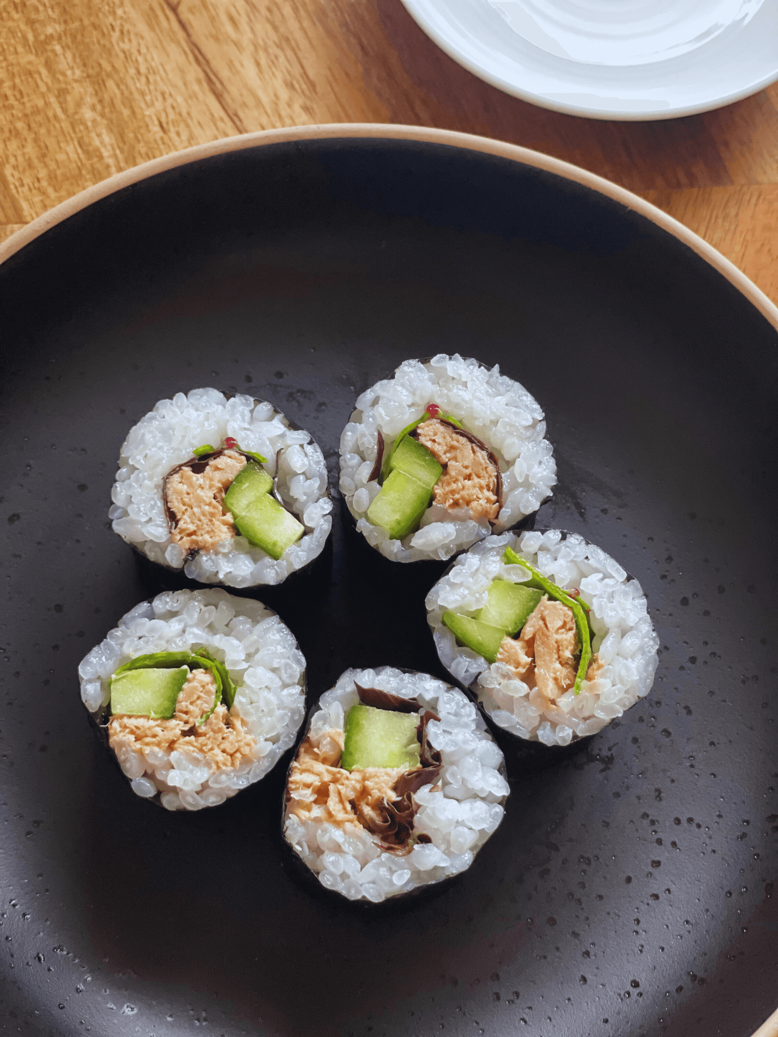 Tuna Mayo and Cucumber Salad Sushi Roll