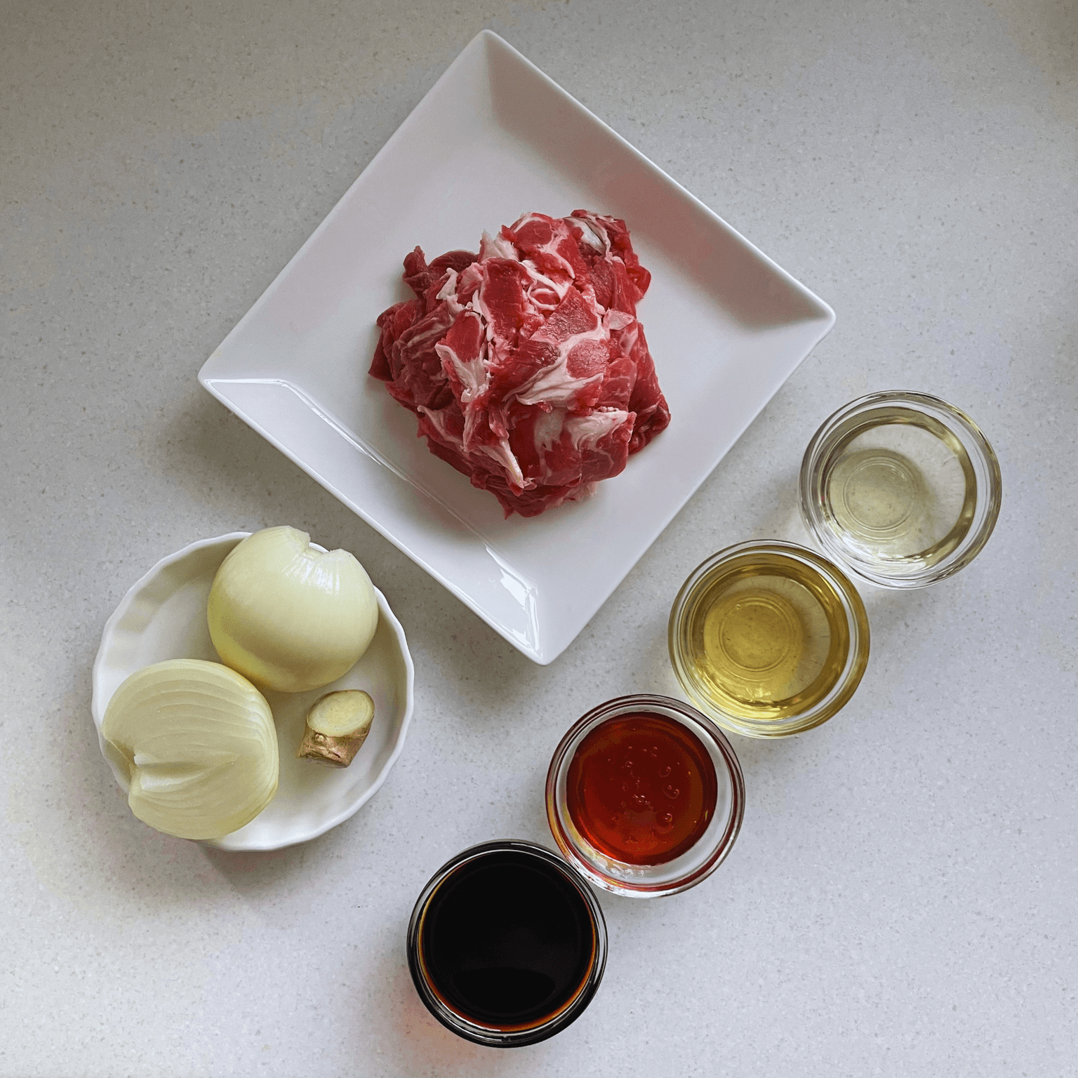Ingredients for Gyudon