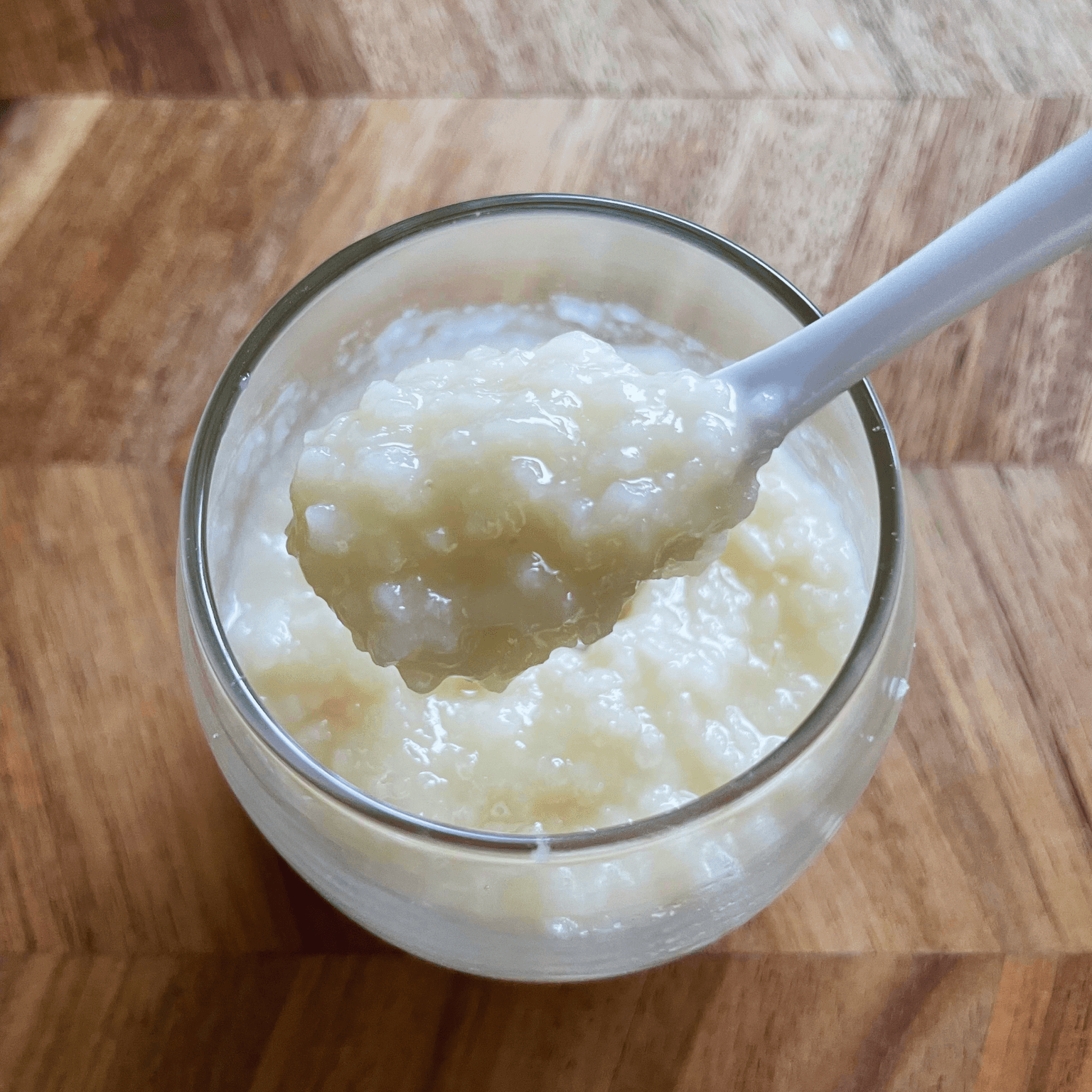Homemade shio koji in a small glass bowl