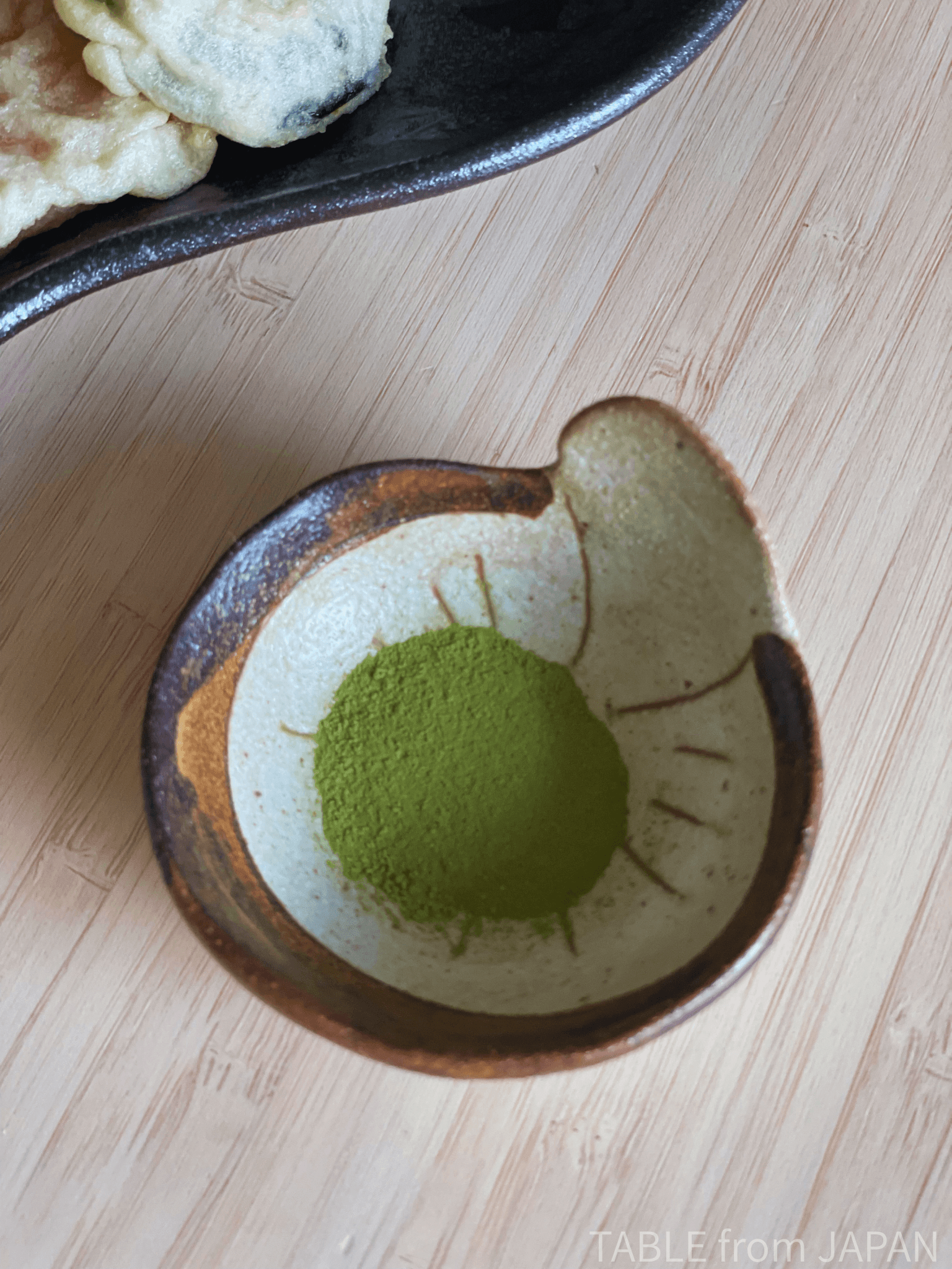 Matcha salt served as a simple Japanese seasoning