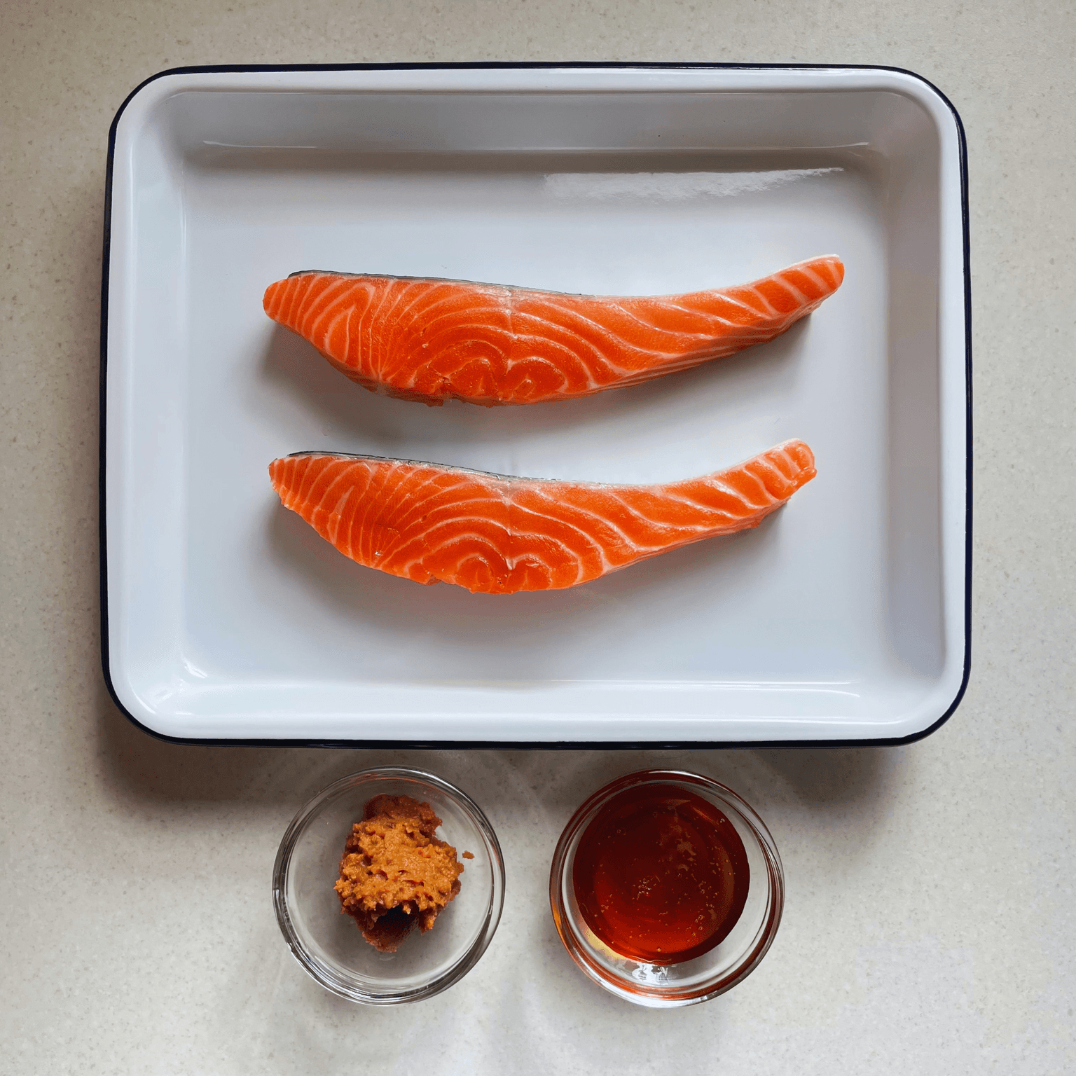 Salmon and miso marinade ingredients for miso salmon