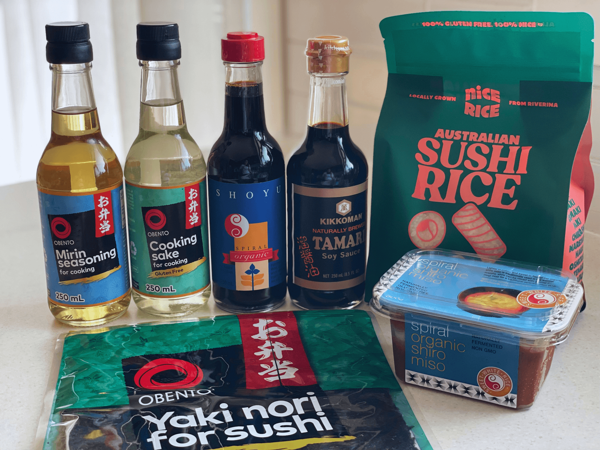 Japanese ingredients available at Australian supermarkets including Spiral brand products