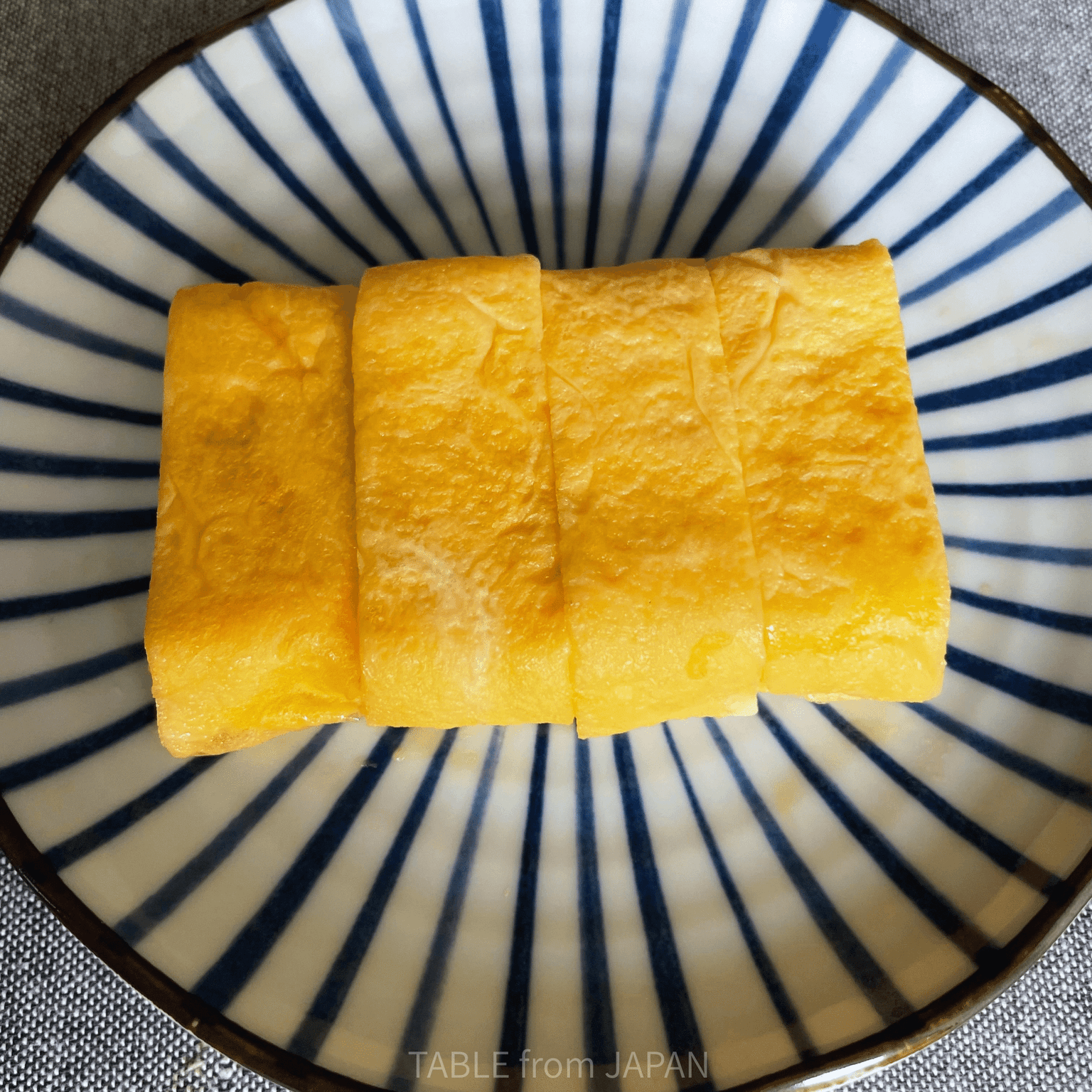 Finished tamagoyaki ready to slice and serve