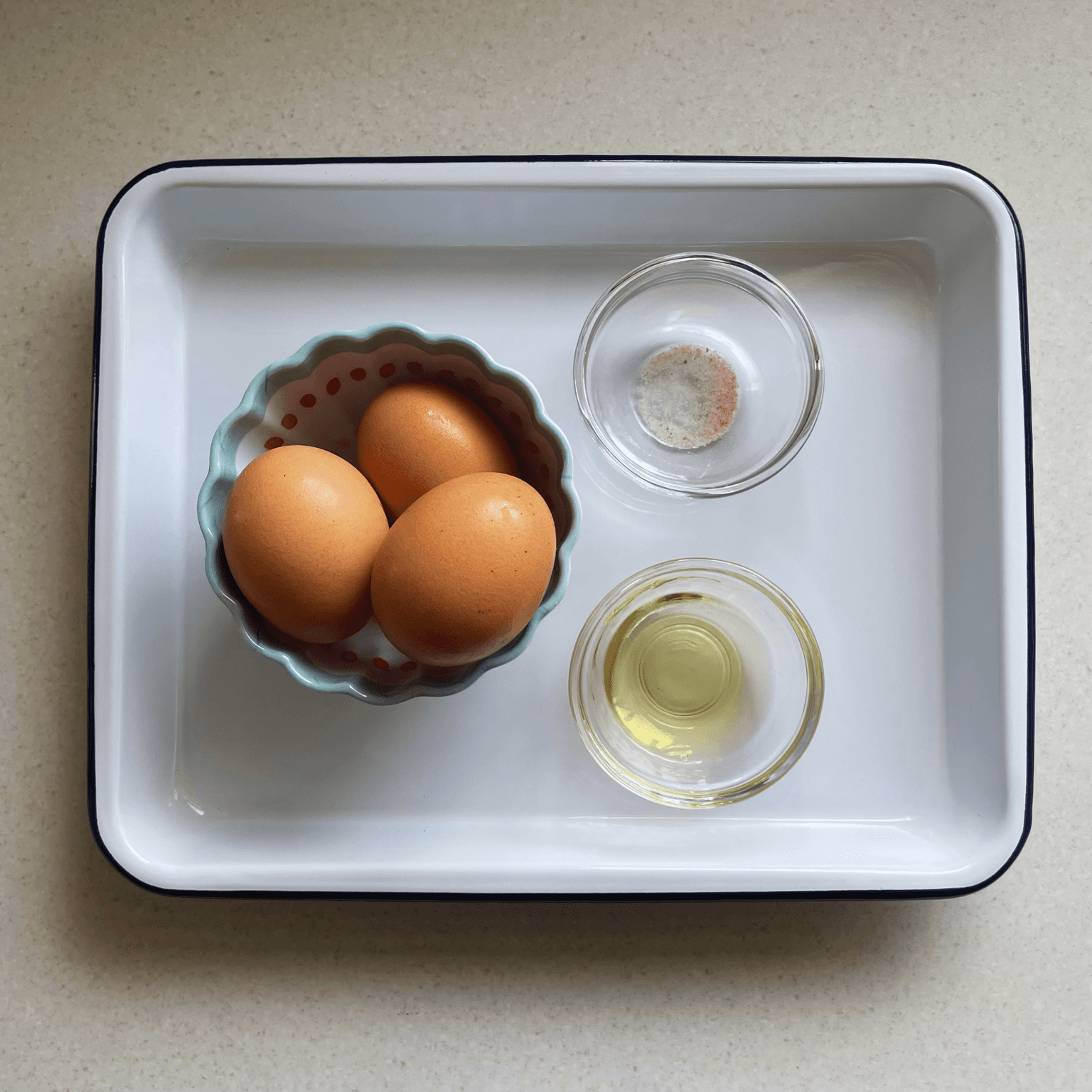 Eggs and seasonings for tamagoyaki Japanese rolled egg