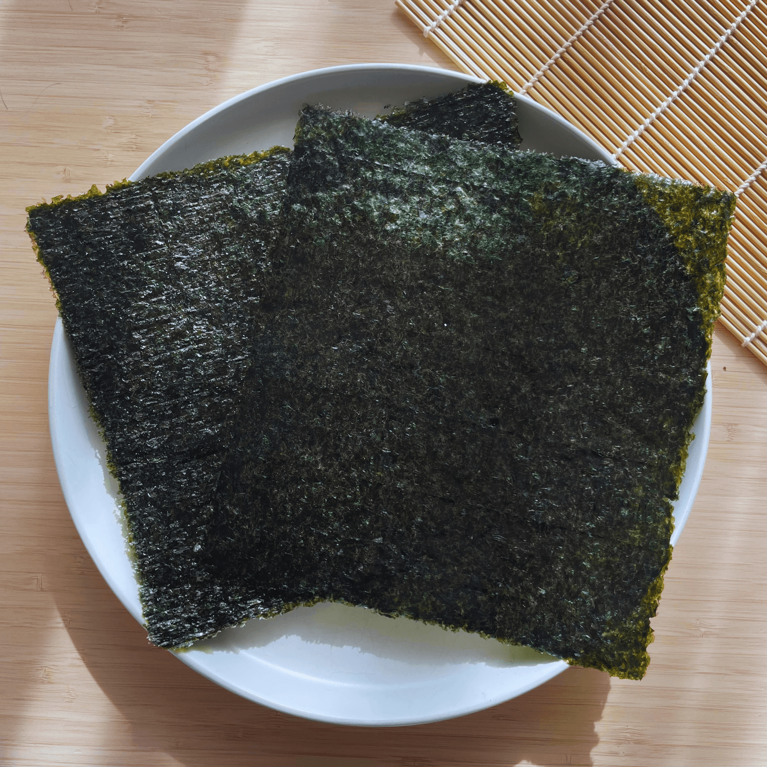 A sheet of yakinori roasted seaweed for onigiri and sushi rolls